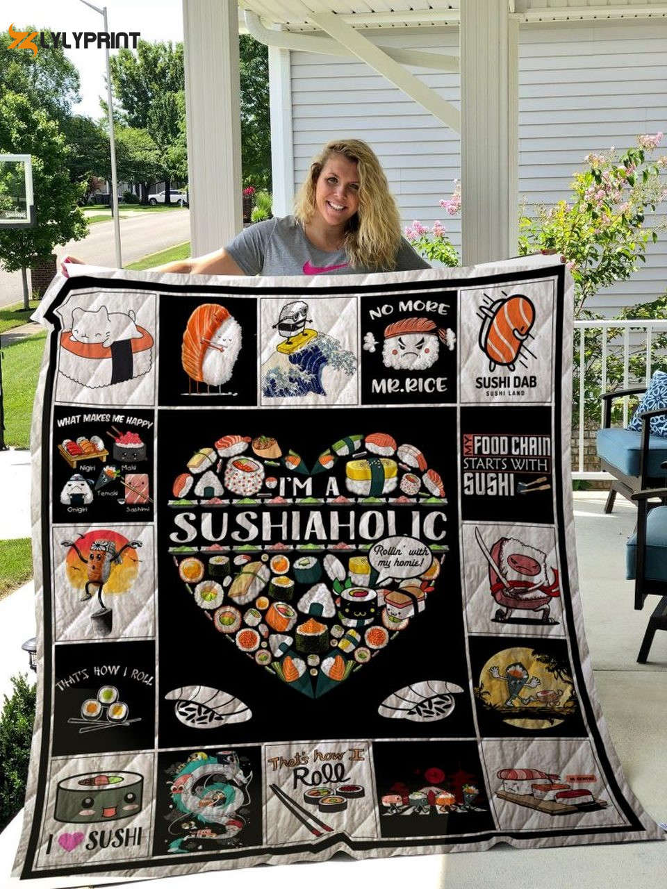 Sushi Funny 3D Customized Quilt Blanket For Fans Home Decor Gift Sushi Funny 3D Customized Quilt Blanket For Fans Home Decor Gift