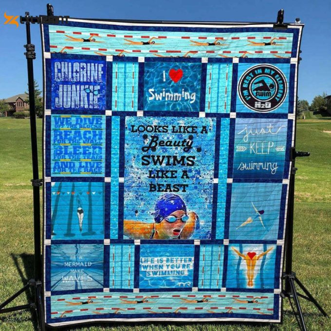 Swim Like A Beast 3D Customized Quilt