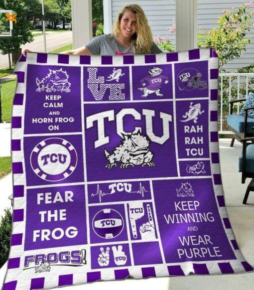 TCU Horned Frogs 4 Quilt Blanket For Fans Home Decor Gift TCU Horned Frogs 4 Quilt Blanket For Fans Home Decor Gift
