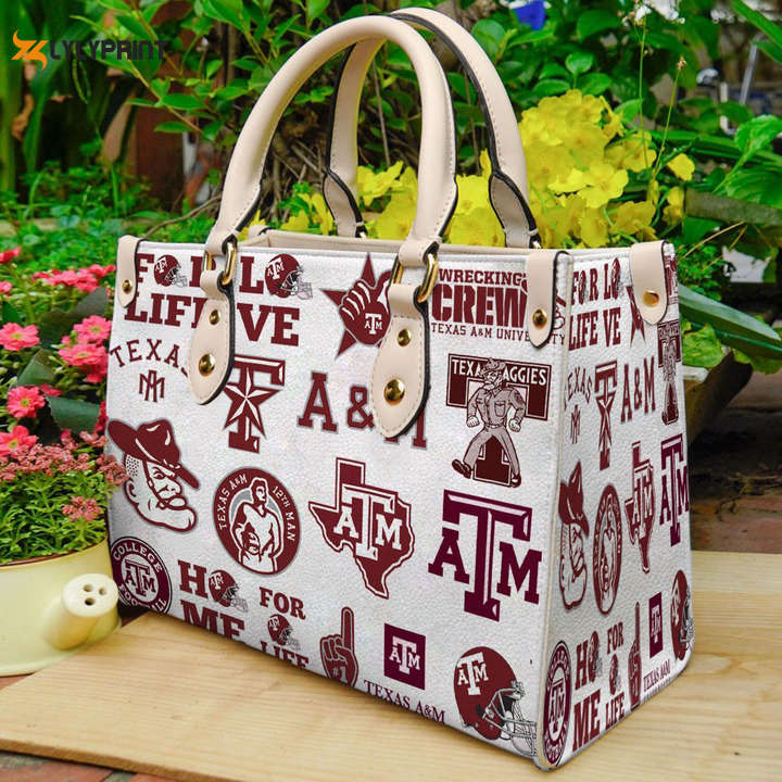 Texas A&M Aggies Leather Handbag Gift For Women Texas A&M Aggies Leather Handbag Gift For Women