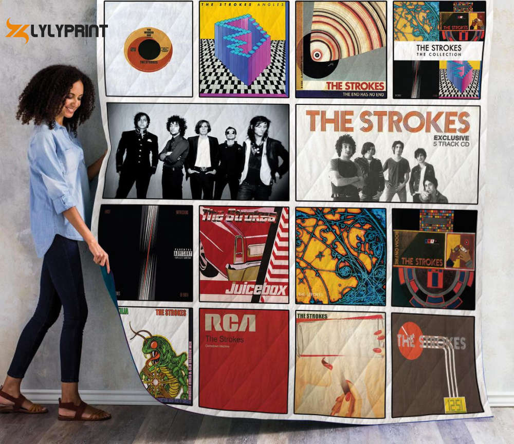 The Strokes 3D Customized Quilt Blanket Gift For Home Decor The Strokes 3D Customized Quilt Blanket Gift For Home Decor