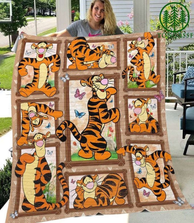 Tigger Quilt Blanket For Fans Home Decor Gift