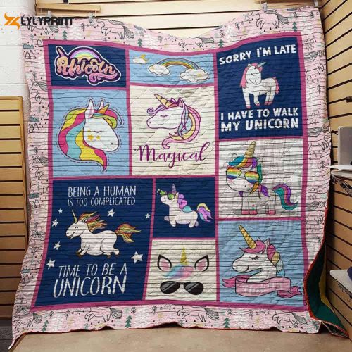 Time To Beunicorn 3D Customized Quilt Blanket For Fans Home Decor Gift