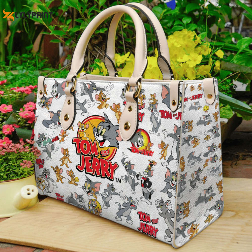 Tom and Jerry Leather Handbag Gift For Women Tom and Jerry Leather Handbag Gift For Women