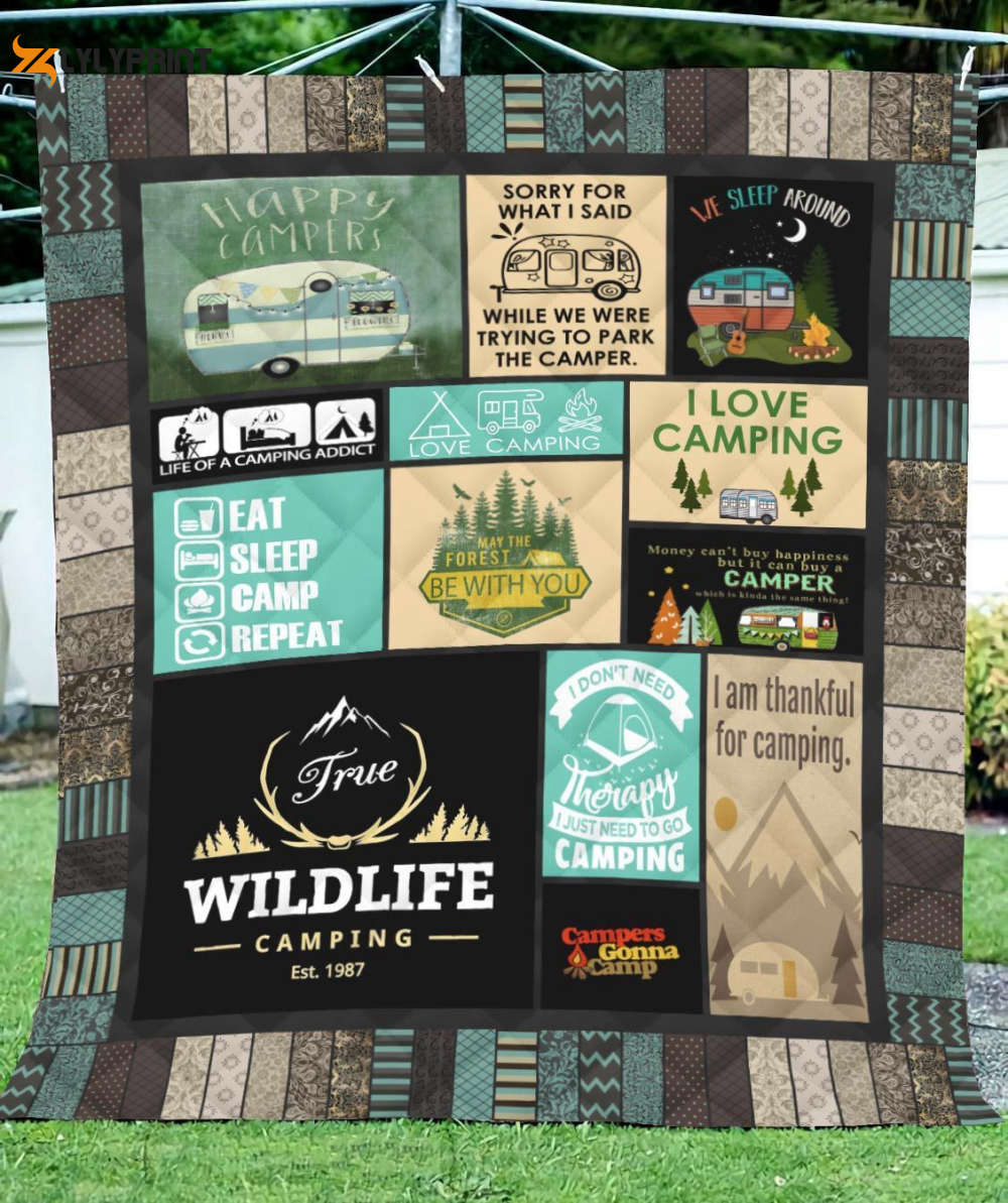 True Wildlife Camping 3D Customized Quilt Blanket Gift For Home Decor True Wildlife Camping 3D Customized Quilt Blanket Gift For Home Decor
