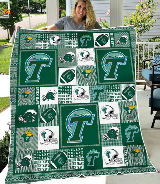 Tulane Green Wave 3 Quilt Blanket For Fans Home Decor Gift Tulane Green Wave 3 Quilt Blanket For Fans Home Decor Gift
