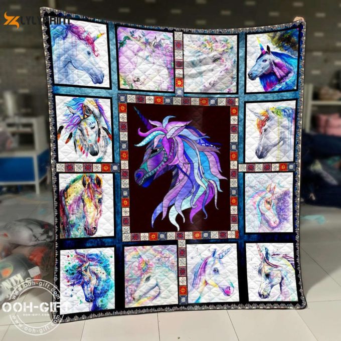 Unicorn Art 3D Customized Quilt