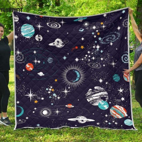 Universe Galaxy Outer Space 3D Customized Quilt