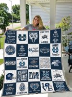 Utah State Aggies Quilt Blanket For Fans Home Decor Gift