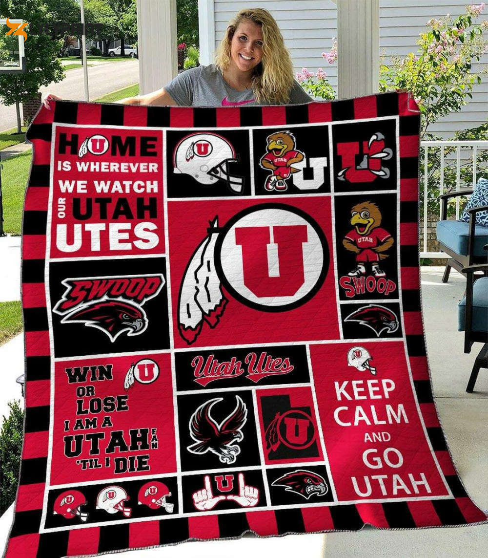 Utah Utes Quilt Blanket For Fans Home Decor Gift Utah Utes Quilt Blanket For Fans Home Decor Gift