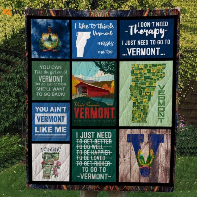 Vermont12 Customize Quilt Blanket For Fans Home Decor Gift