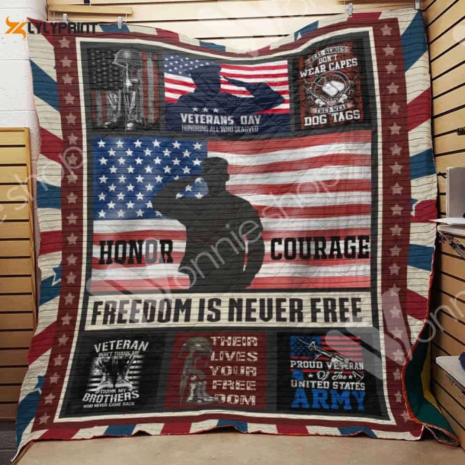 Veteran 3D Customized Quilt Blanket For Fans Home Decor Gift