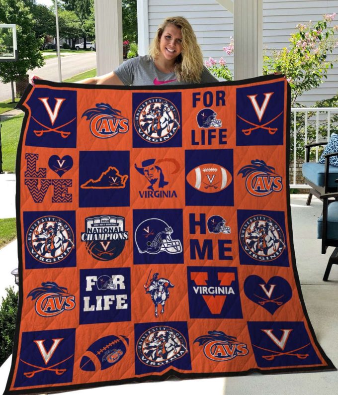 Virginia Cavalier Quilt Blanket For Fans Home Decor Gift
