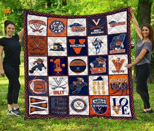 Virginia Cavaliers 4 Quilt Blanket For Fans Home Decor Gift Virginia Cavaliers 4 Quilt Blanket For Fans Home Decor Gift