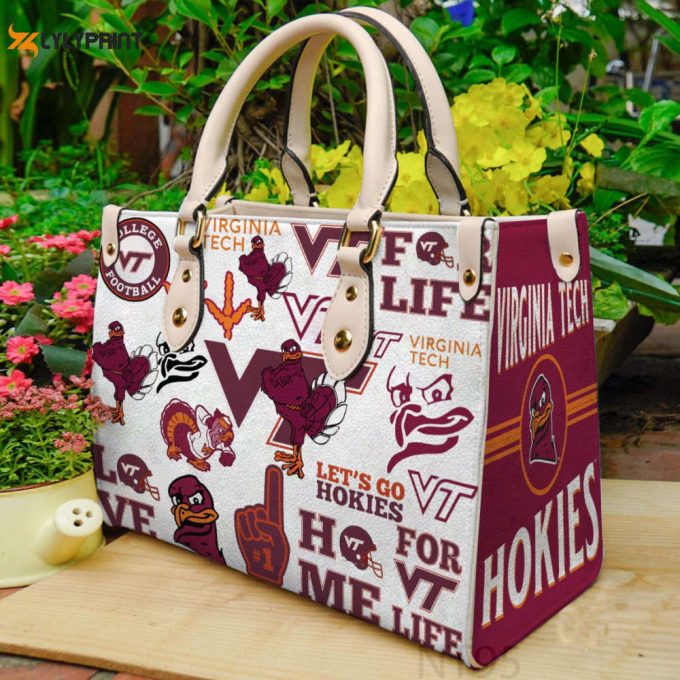 Virginia Tech Leather Handbag Gift For Women