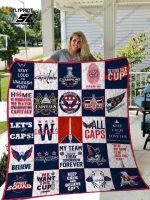 Washington Capitals Quilt Blanket For Fans Home Decor Gift
