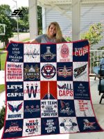 Washington Capitals Quilt Blanket For Fans Home Decor Gift