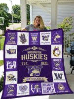 Washington Huskies Quilt Blanket For Fans Home Decor Gift