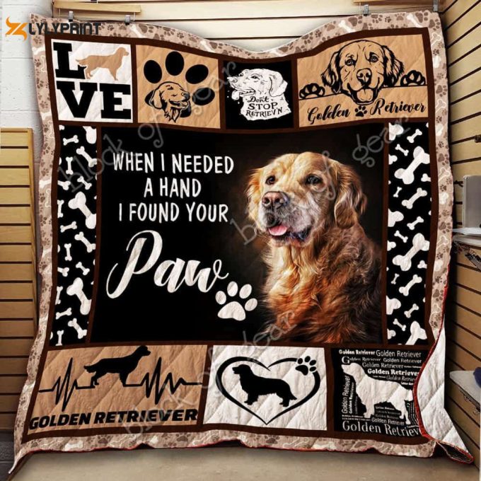 When I Needed A Hand Golden Retriever Queen 3D Customized Quilt