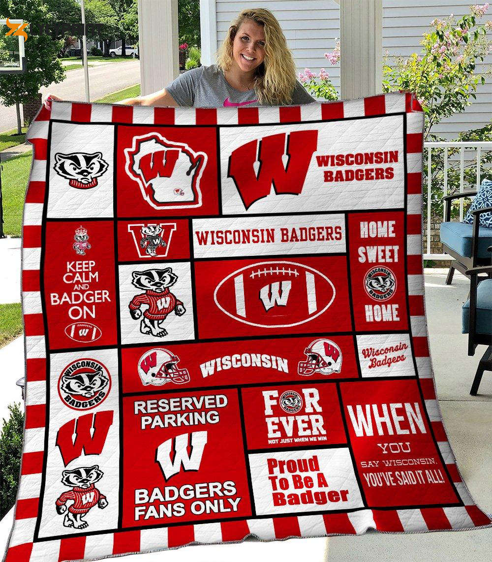 Wisconsin Badgers 1 Quilt Blanket For Fans Home Decor Gift Wisconsin Badgers 1 Quilt Blanket For Fans Home Decor Gift