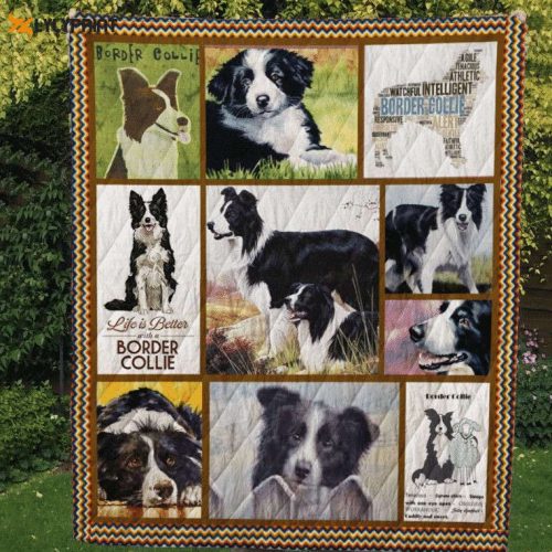 Border Collie Adorable 3D Customized Quilt