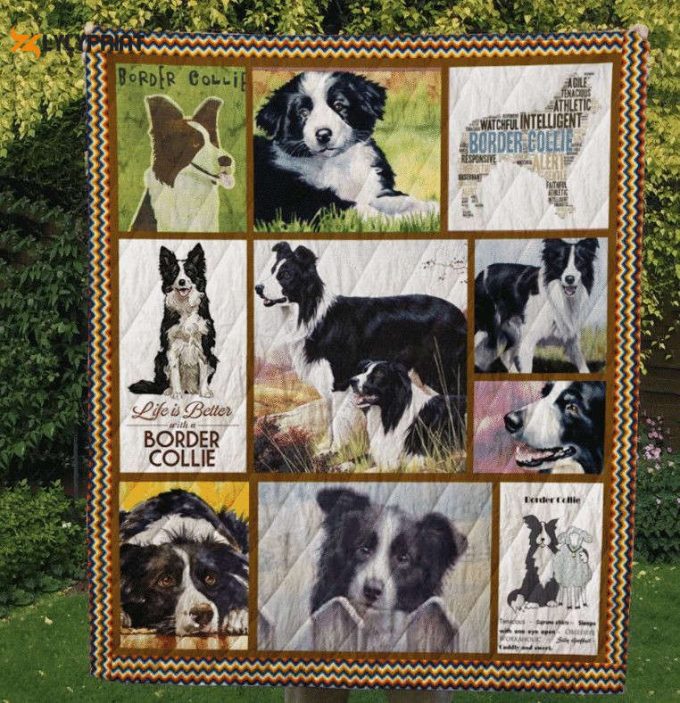 Border Collie Adorable 3D Customized Quilt