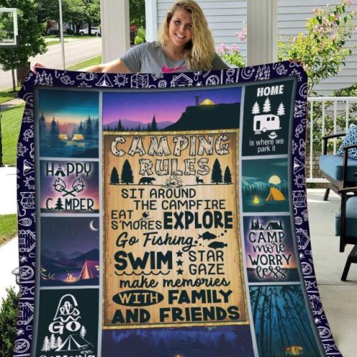 Camping Happy Camper With Camp Rules