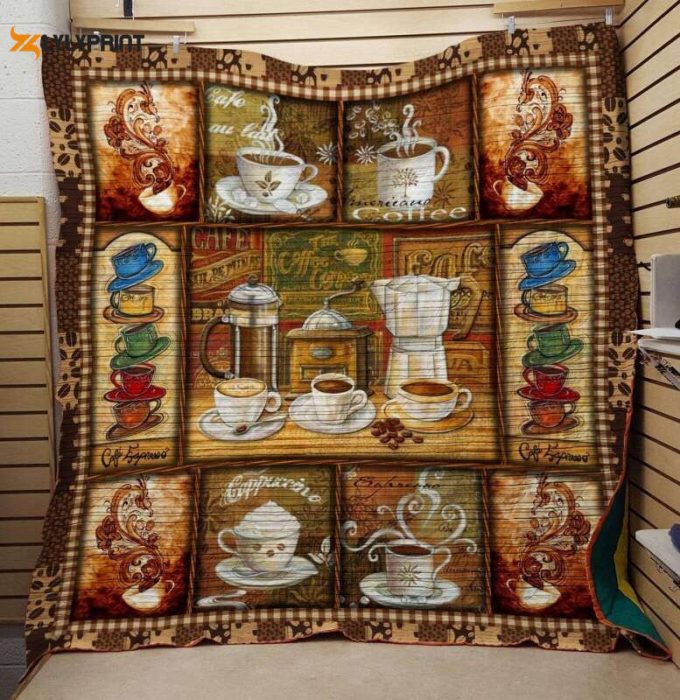 Coffee Lets Happier 3D Customized Quilt