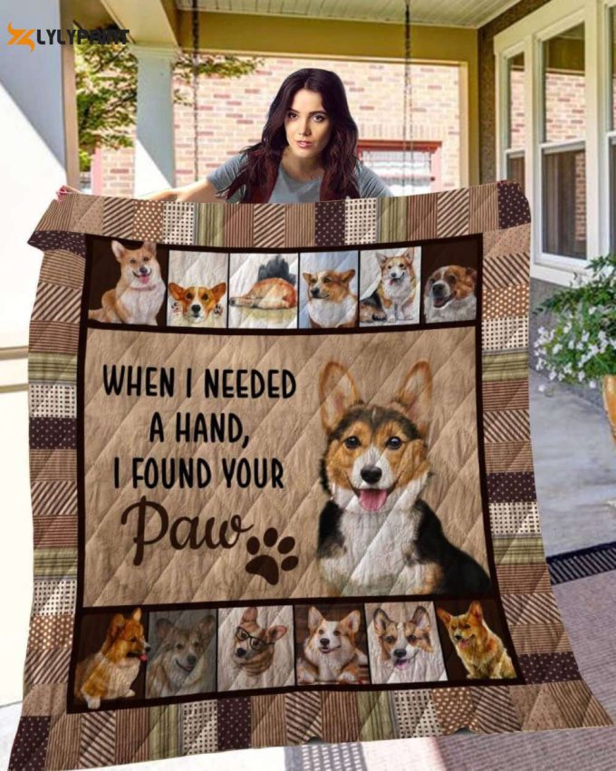 Corgi Paw Awesome 3D Customized Quilt
