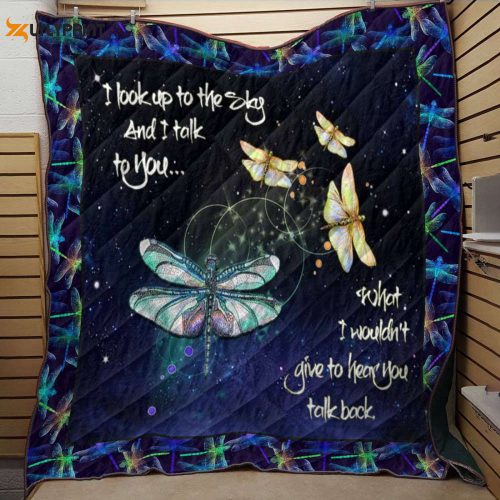 Dragonfly Look At To The Sky 3D Customized Quilt