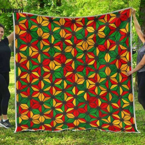 Geometric Reggae 3D Customized Quilt