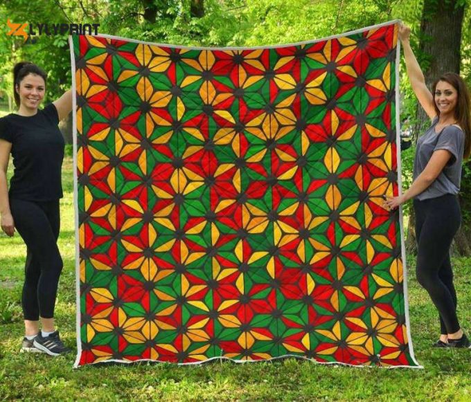 Geometric Reggae 3D Customized Quilt