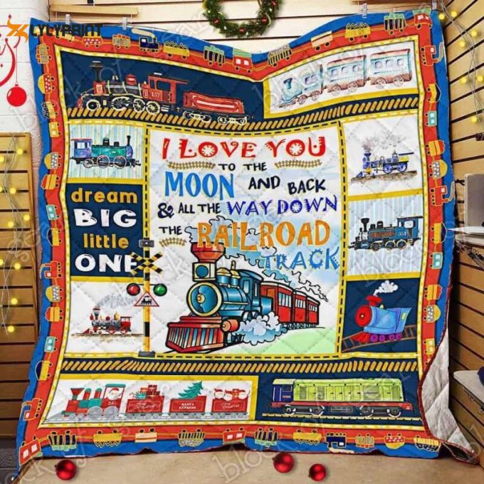 I Love My Train 3D Customized Quilt