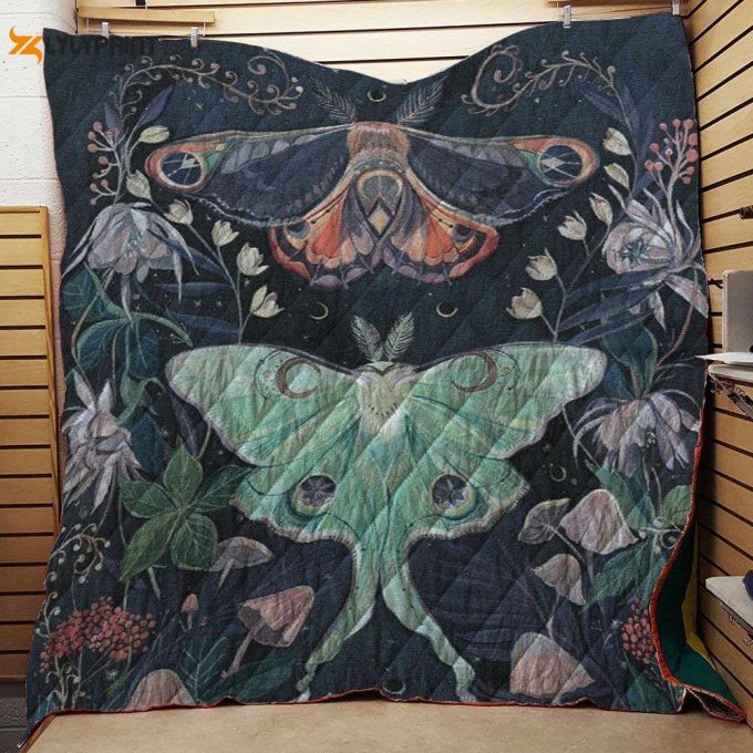 Luna Moth Throw 3D Customized Quilt