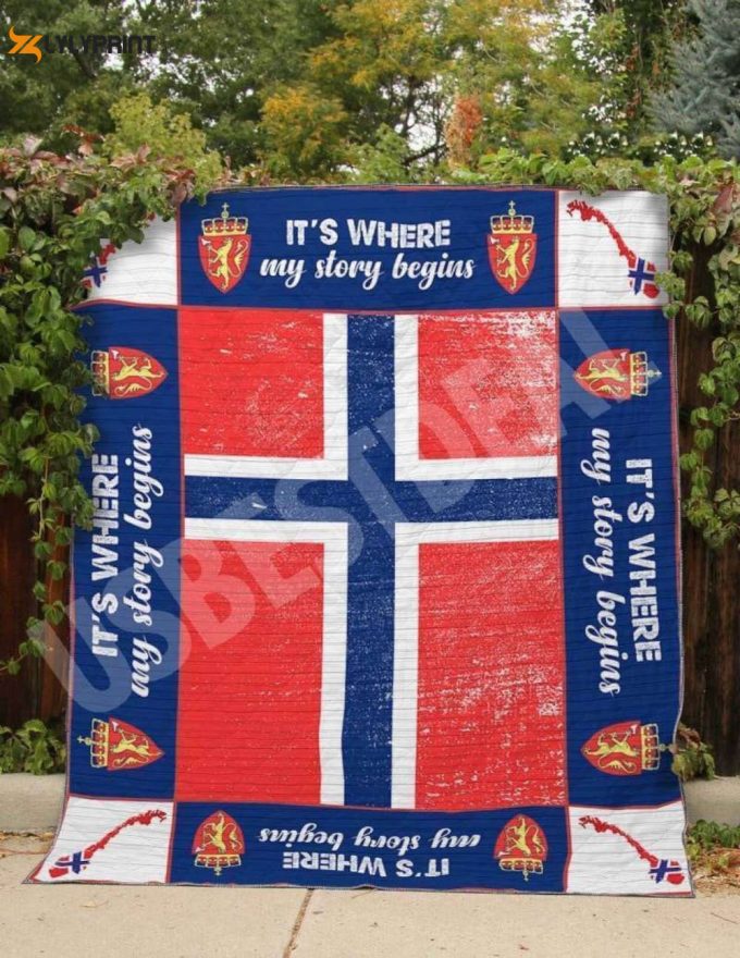 Norway My Story Begins 3D Customized Quilt