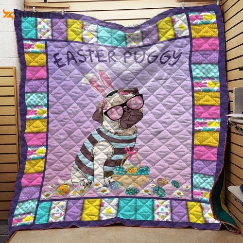 Pug Easter Puggy Awesome 3D Customized Quilt
