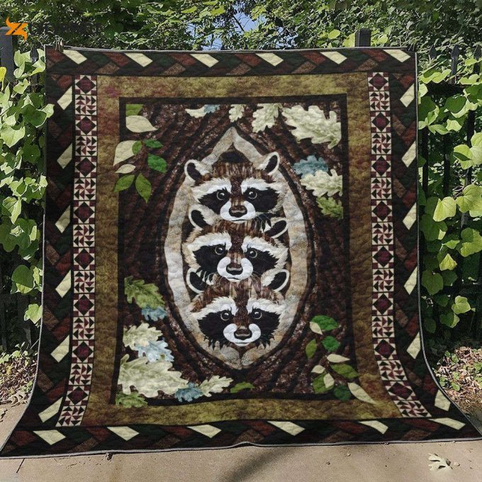 Raccoon 3D Customized Quilt