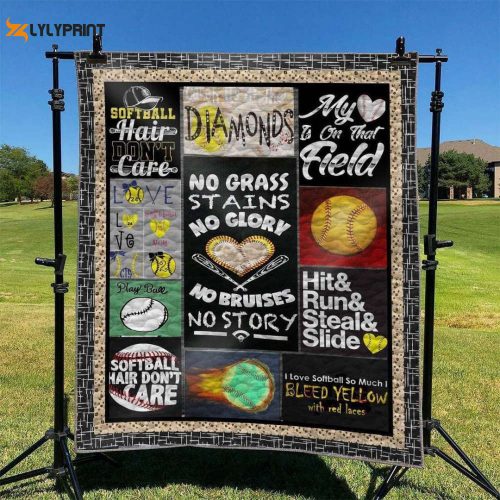 Softball 3D Customized Quilt