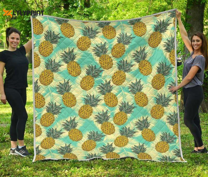 Tropical Vintage Pineapple 3D Customized Quilt Tropical Vintage Pineapple 3D Customized Quilt