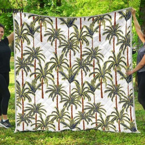 Vintage Palm Tree Beach 3D Customized Quilt