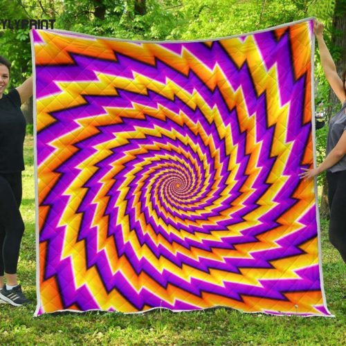 Yellow Twisted Moving Optical Illusion 3D Customized Quilt