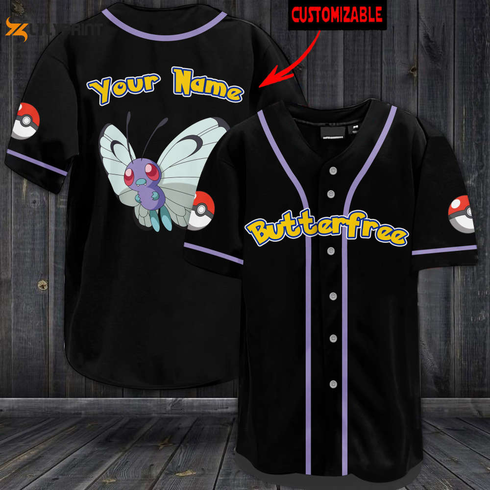 Personalized Butterfree Baseball Jersey Personalized Butterfree Baseball Jersey