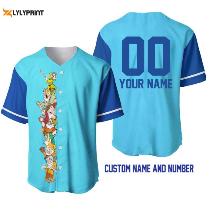 Personalized Seven Dwarfs Snow White All Over Print Baseball Jersey