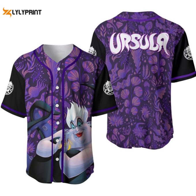Ursula Pattern The Little Mermaid All Over Print Baseball Jersey