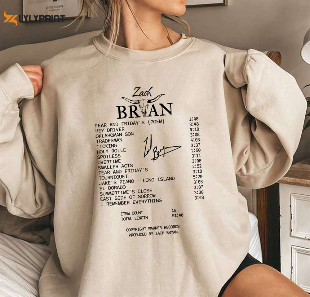 Zach Bryan Album Self Titled Receipt Version Shirt Zach Bryan Album Self Titled Receipt Version Shirt