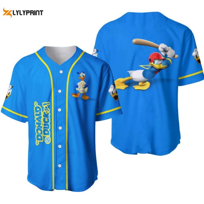 Donald Duck The Batter All Over Print Baseball Jersey