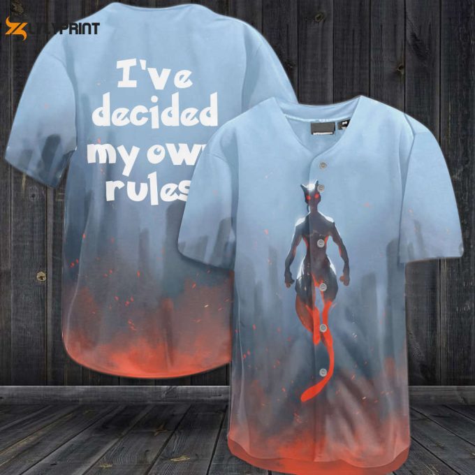 Mewtwo I’ve Decided My Own Rules All Over Print 3D Baseball Jersey