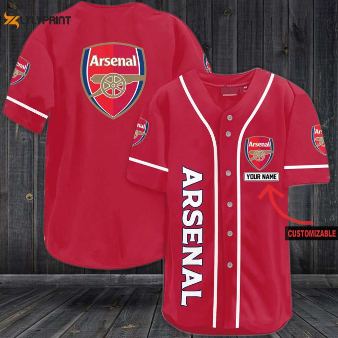 Personalized Arsenal All Over Print Unisex Baseball Jersey