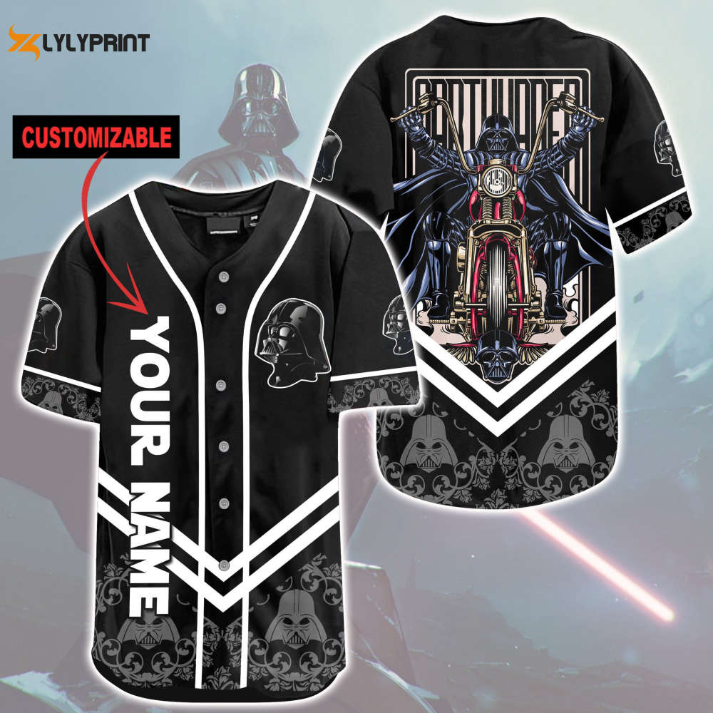 Personalized Darth Vader Motorcycle All Over Print Unisex Baseball Jersey Personalized Darth Vader Motorcycle All Over Print Unisex Baseball Jersey