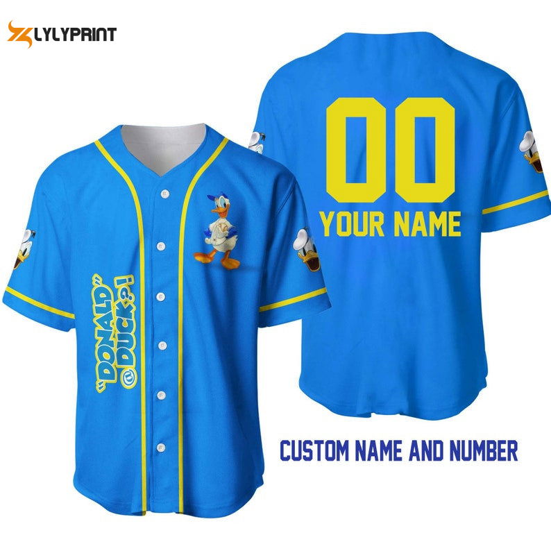 Personalized Donald Duck All Over Print Baseball Jersey Personalized Donald Duck All Over Print Baseball Jersey